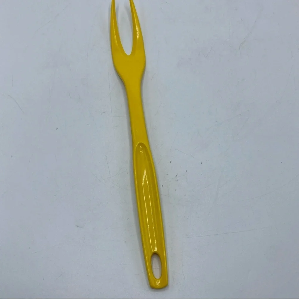 Foley Yellow Meat Fork Plastic Kitchen Vintage Utensil Farmhouse  Granny Core
